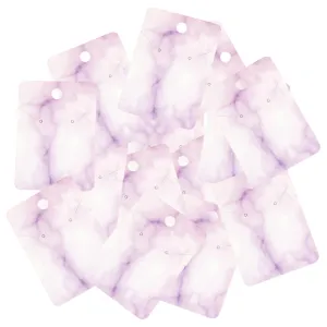 100x Marble Earring Display Cards 3 Holes 5x7cm for DIY Ear Studs Packaging Purple