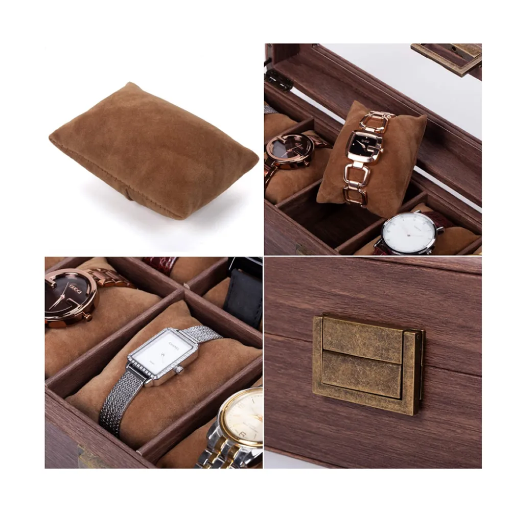 12-Slot Wooden Glass Display Watch Box Blwl0034