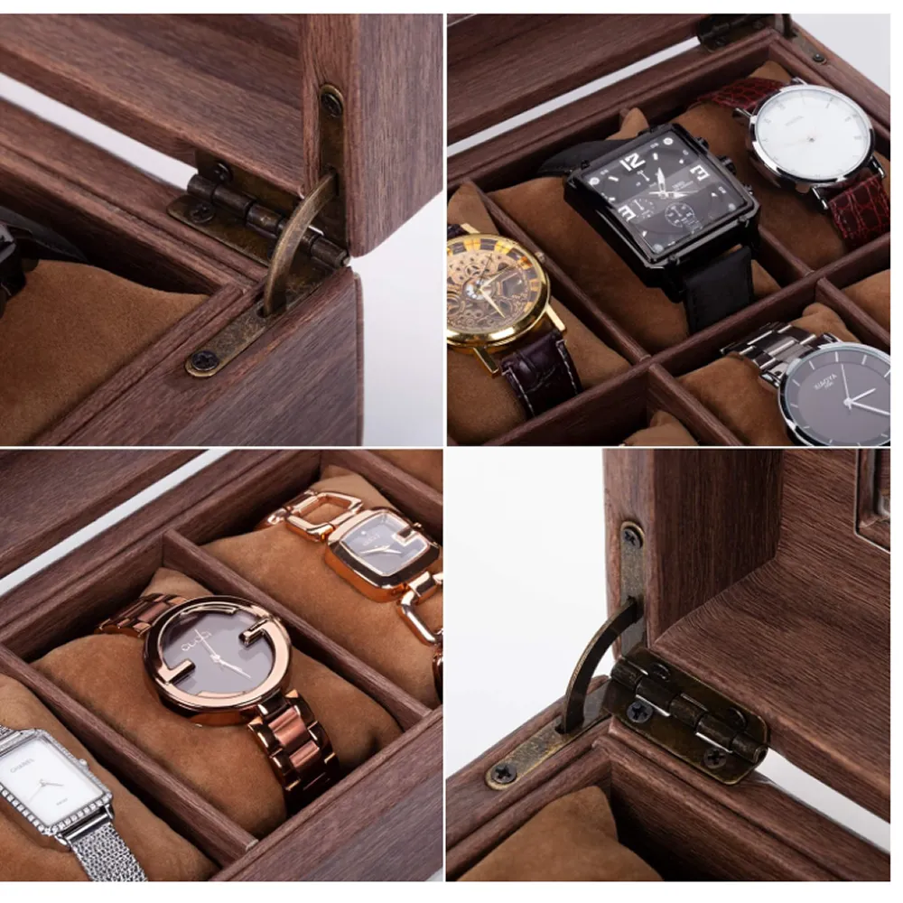 12-Slot Wooden Glass Display Watch Box Blwl0034