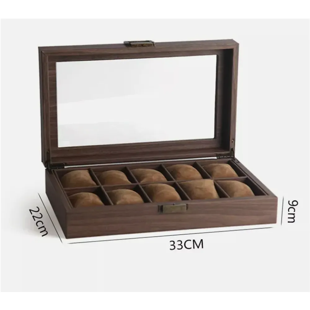 12-Slot Wooden Glass Display Watch Box Blwl0034