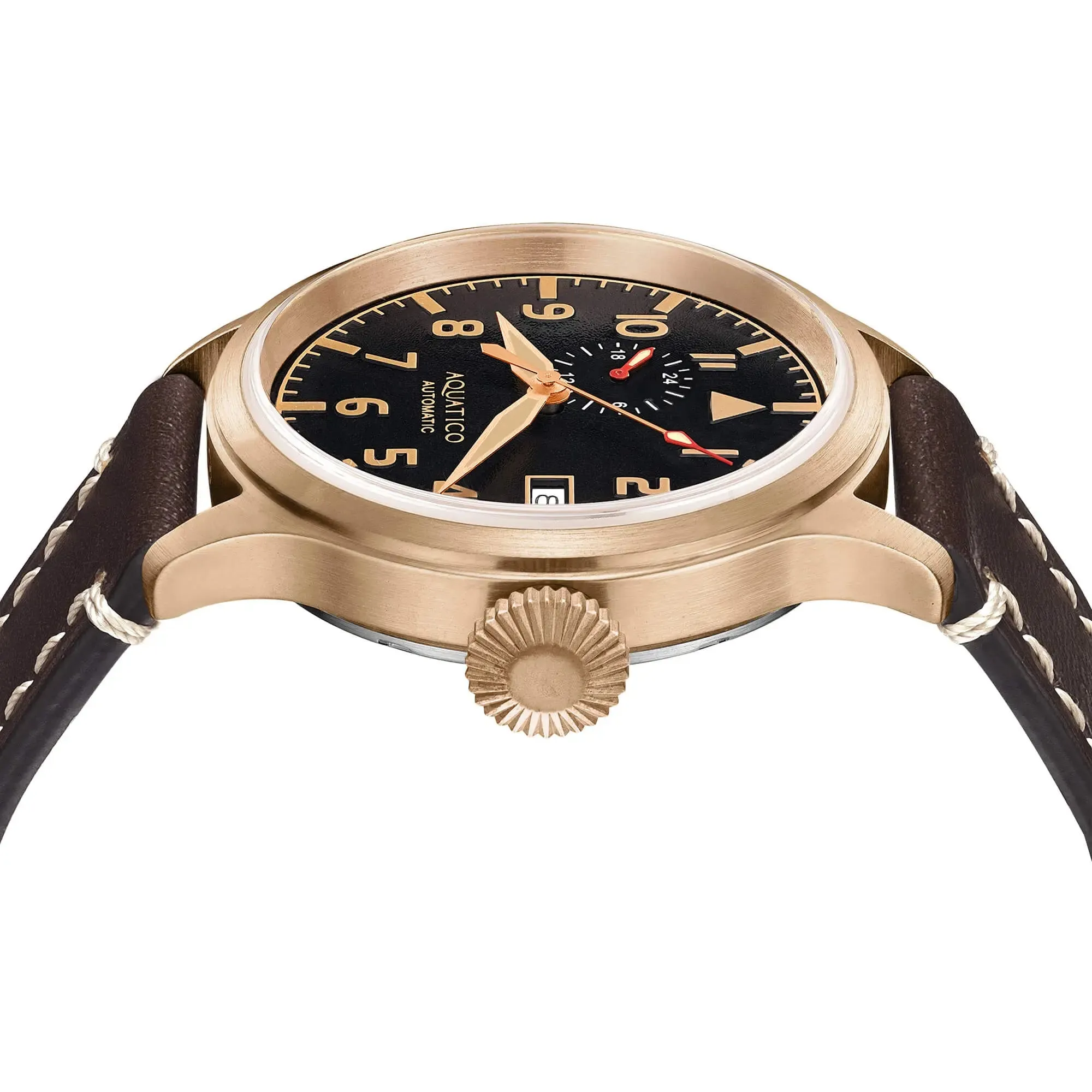 Aquatico Big Pilot 43mm Bronze Black Dial Watch