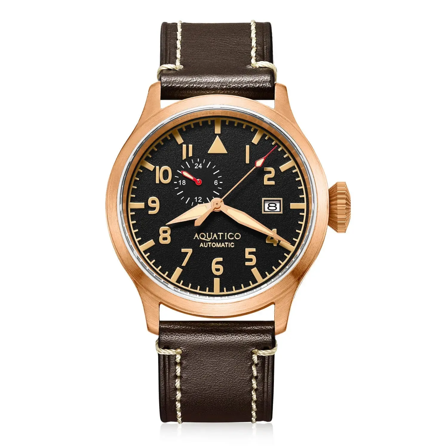 Aquatico Big Pilot 43mm Bronze Black Dial Watch