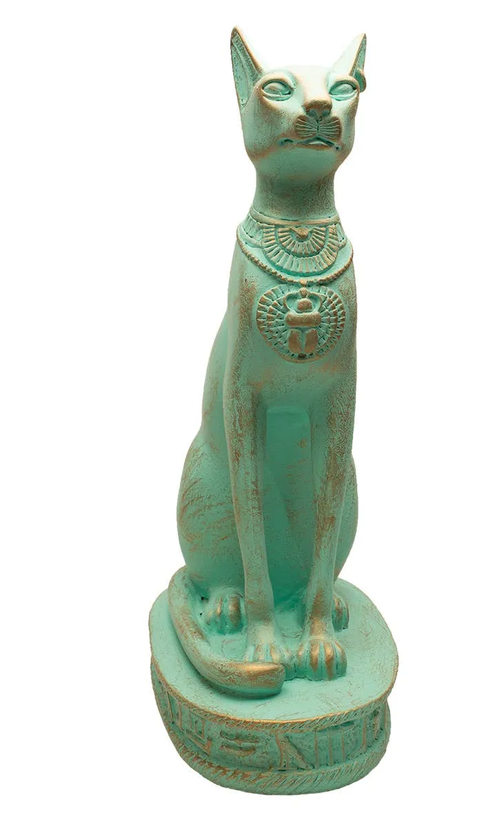 Bastet Cat Statues - Patina: Large