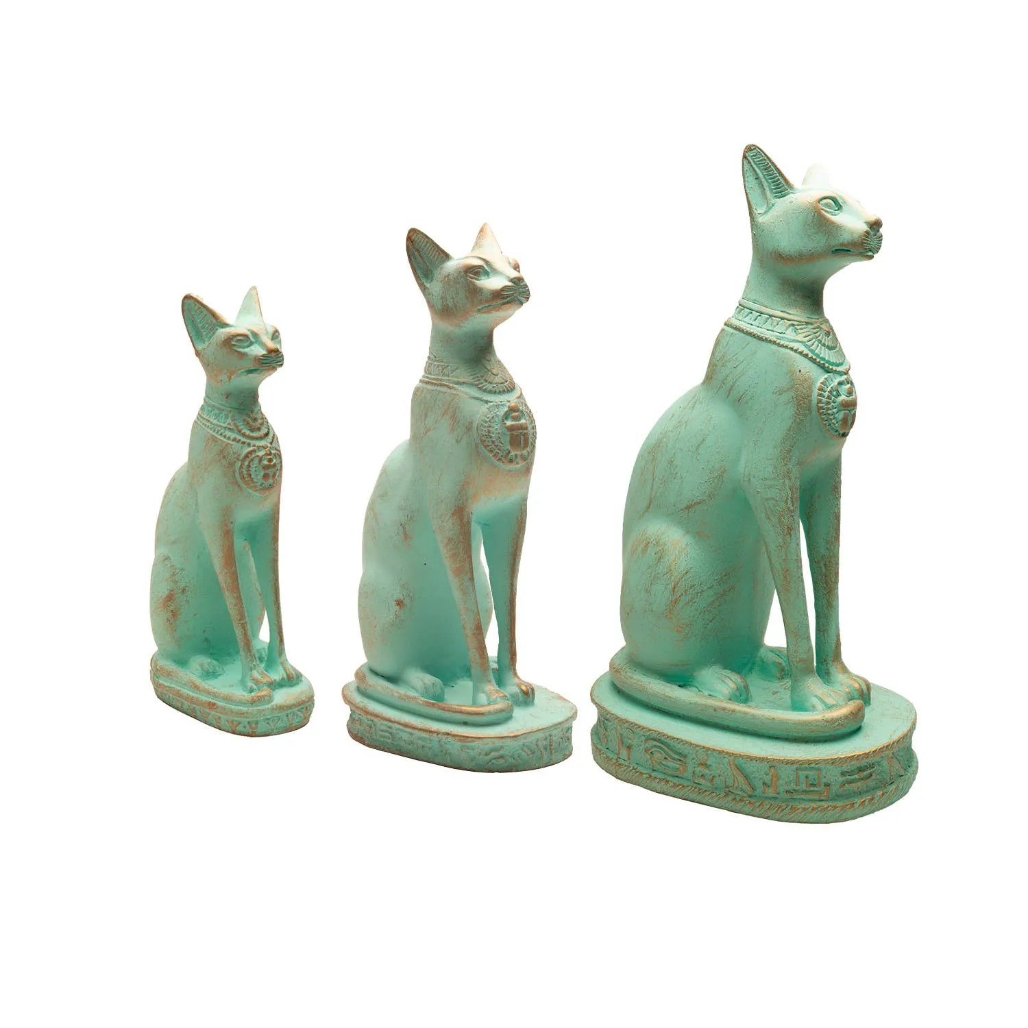 Bastet Cat Statues - Patina: Large