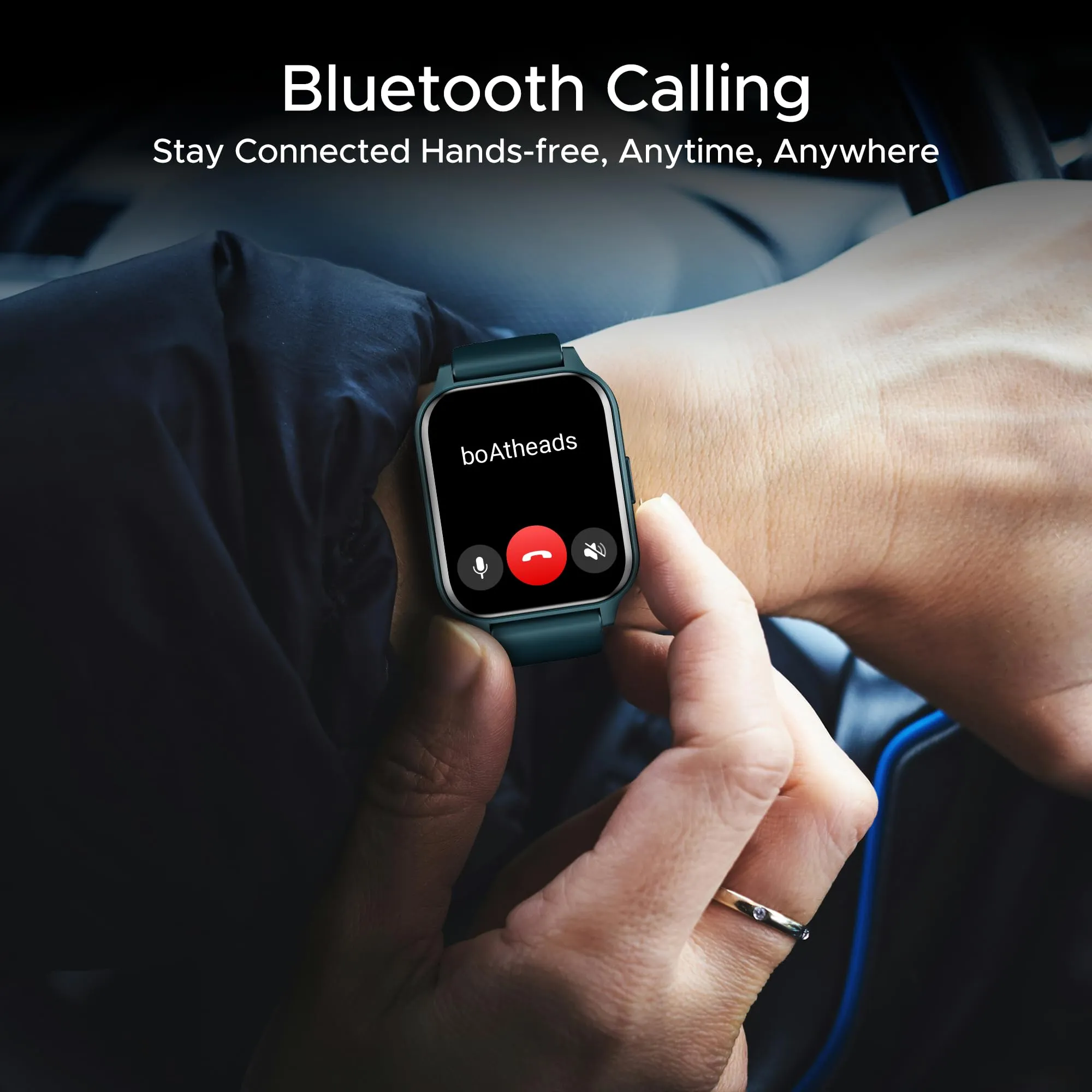 boAt Newly Launched Wave Call 2 Plus Smart Watch w/Bilingual Support (Hindi/English), 1.96”(4.97 cm) HD Display, BT Calling, 100 Sports Modes, Animated Watch Faces, Voice Assistant(Teal Blue)