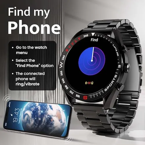 Boult Newly Launched Mirage Smart Watch 1.39''HD Screen, Bluetooth Calling, IP67, Zinc Alloy Frame, 500 Nits Brightness, AI Voice Assistant, SpO2 Monitoring, 120  Sports Mode (Coal Black)