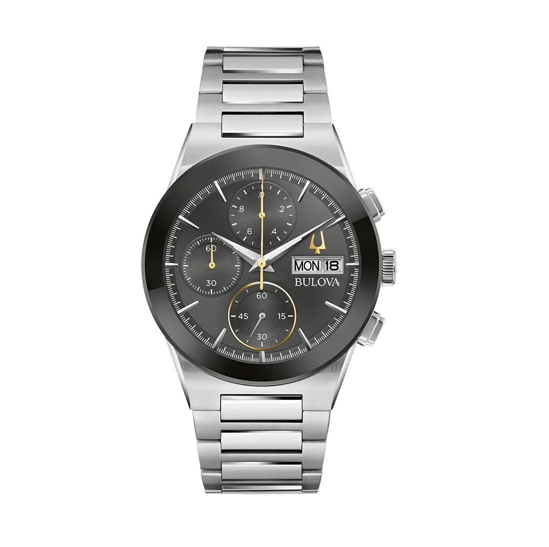 Bulova Modern Millenia Watch with 41MM Chronograph Dial and Stainless Steel Bracelet. 96C149