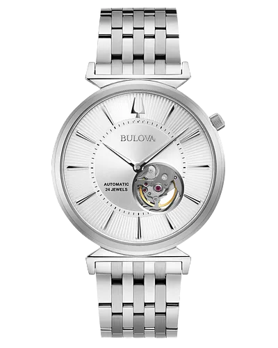 Bulova Regatta Men's Silver White Dial Stainless Steel Heritage Watch 96A235