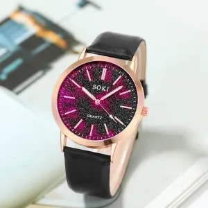 Casual Simple Style Starry Sky Buckle Quartz Women's Watches