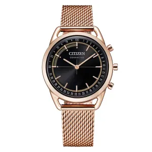 Citizen Mens Eco-Drive Black Dial Rose Gold Chronograph Breaclet Watch - HX0003-51E