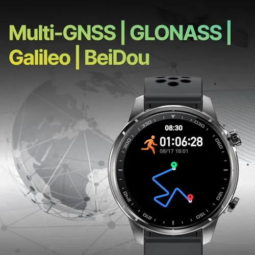 CULT Sprint Running smartwatch with Built-in Turbo Track GPS, Multi-GNSS, Glonass, Galileo & Beidou, 1.43” AMOLED Display, Compass, Strava, Health Tracking, Bluetooth Calling