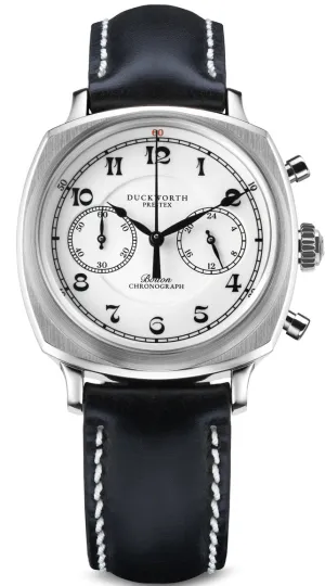 DP Watch Bolton Chronograph White Black Leather