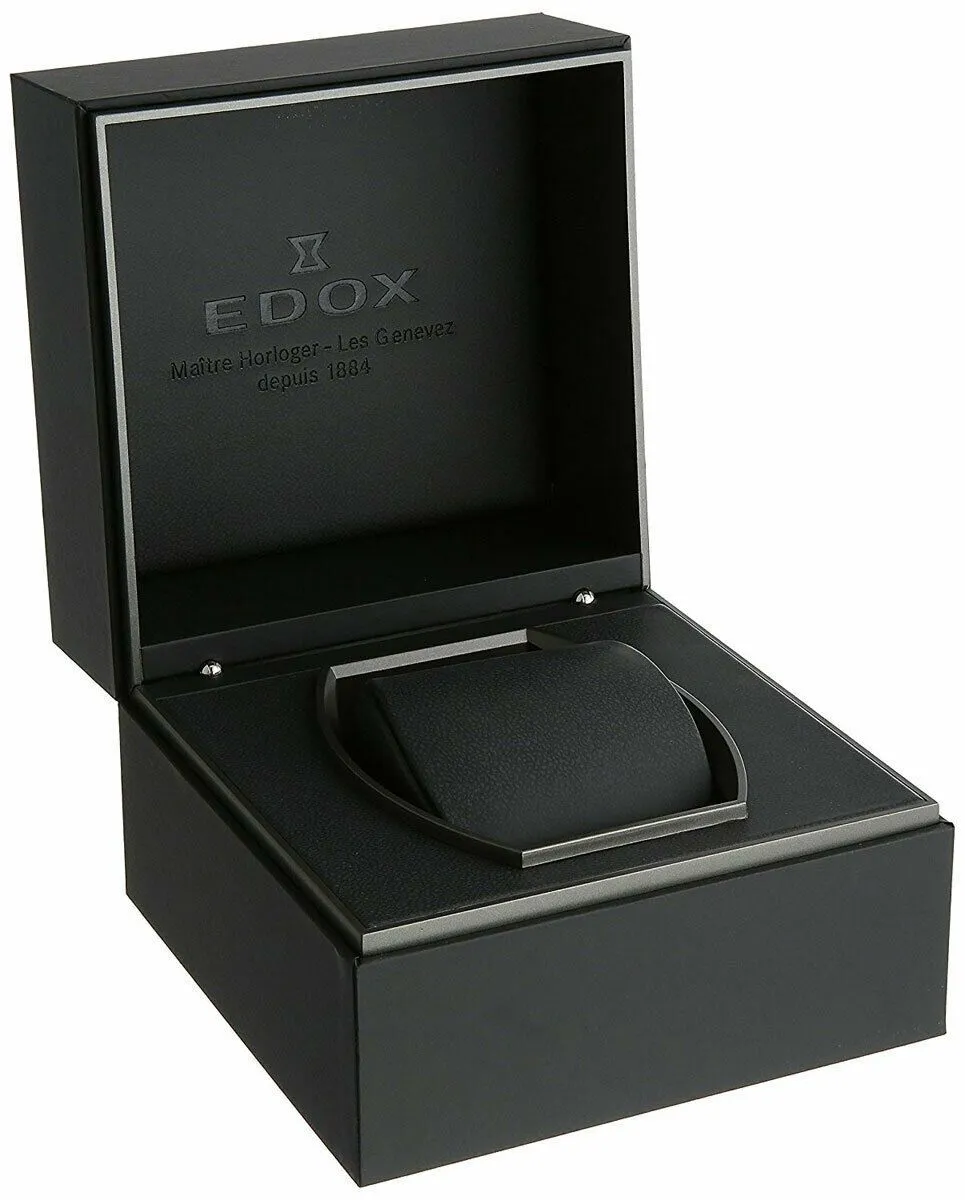 Edox Les Bemonts 01120 3 GIN Stainless Steel Mens Watch Chronograph Steel Bezel Automatic