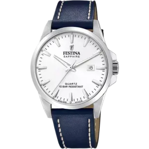 Festina Silver Dial Blue Leather Strap Men's Watch F20025/2