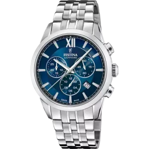 Festina Swiss Made Blue Dial Stainless Steel Bracelet Men's Watch F20040/2