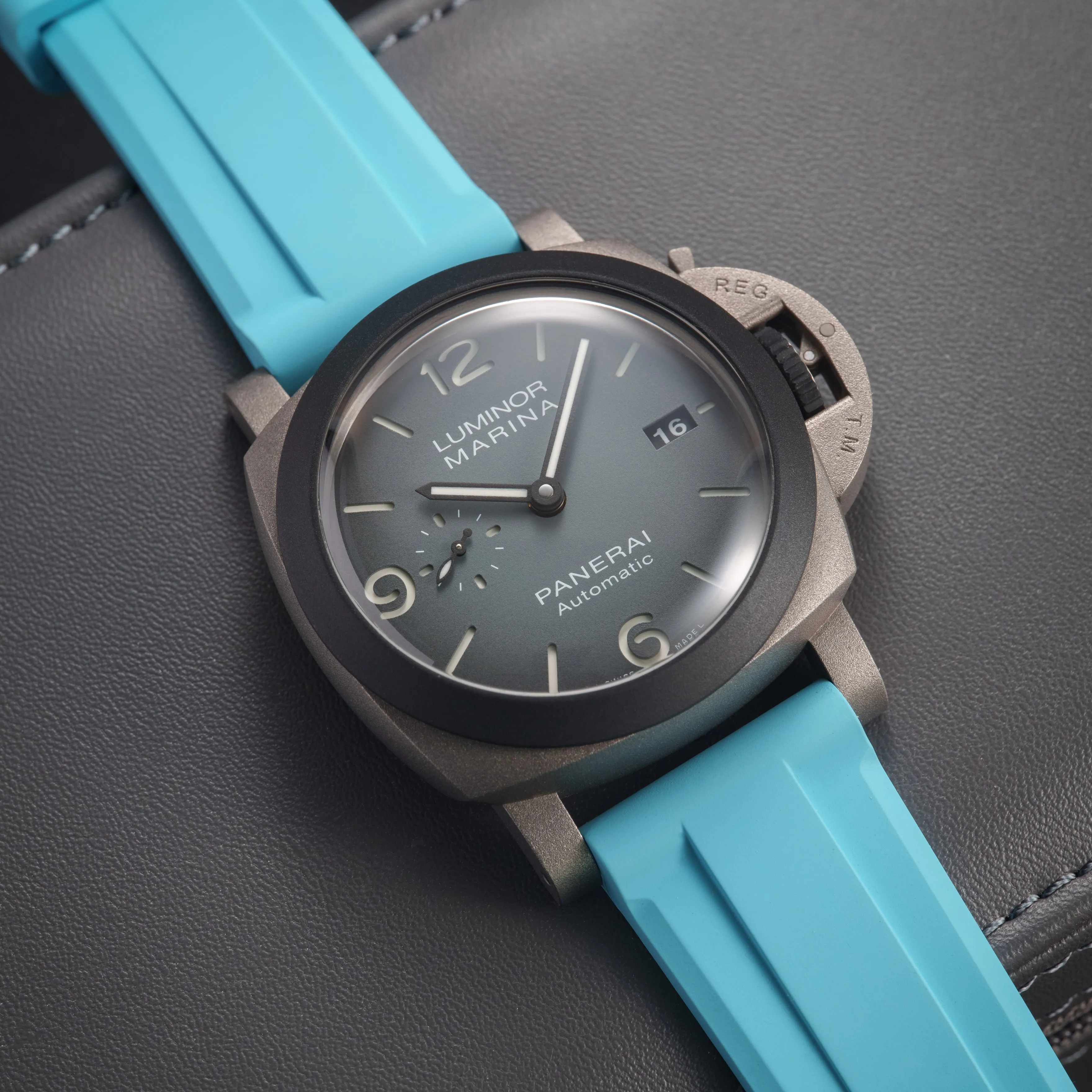 FKM Rubber Strap for Panerai Luminor - Miami Blue