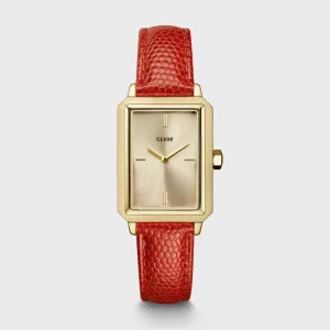 Fluette Leather Coral Lizard, Gold Colour