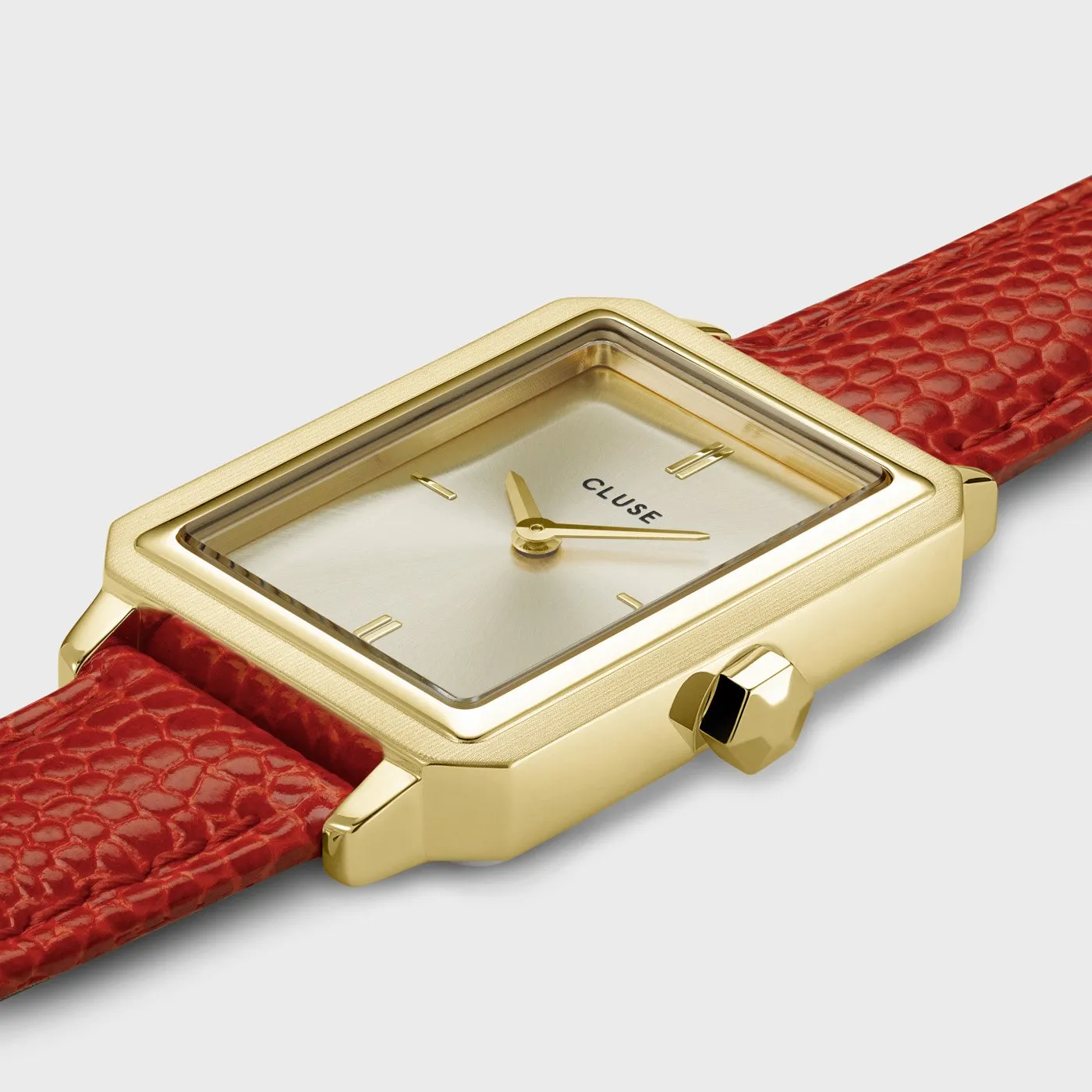 Fluette Leather Coral Lizard, Gold Colour