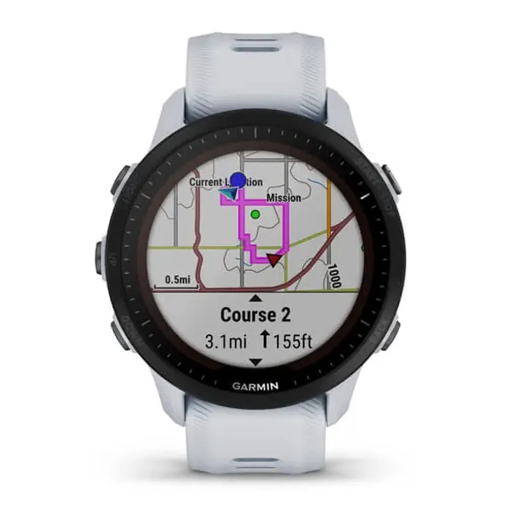 Garmin Forerunner 955 Solar Whitestone with Solar Charging Capabilities Tailored Long-Lasting Battery GPS Running Smartwatch - 010-02638-01