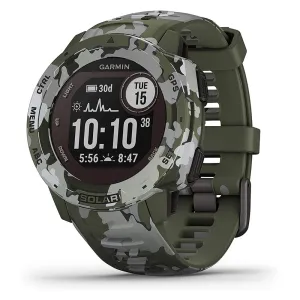 Garmin Instinct Lichen Camo Silicone Band Digital Dial Solar GPS Smart Watch - 010-02293-16