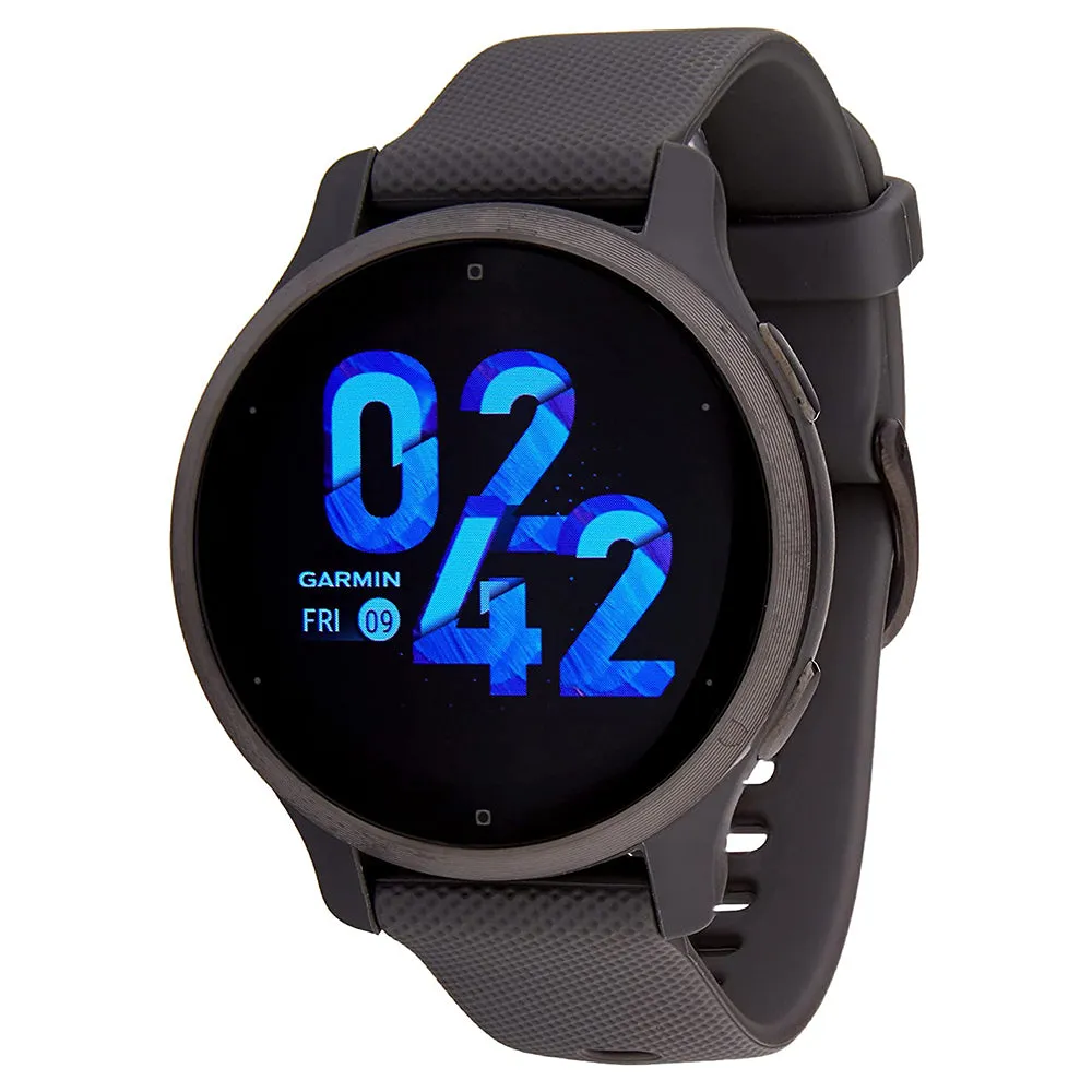 Garmin Venu 2S Advanced Health Monitoring Fitness Features Slate Graphite Case Smaller Sized GPS Smart watches - 010-02429-00