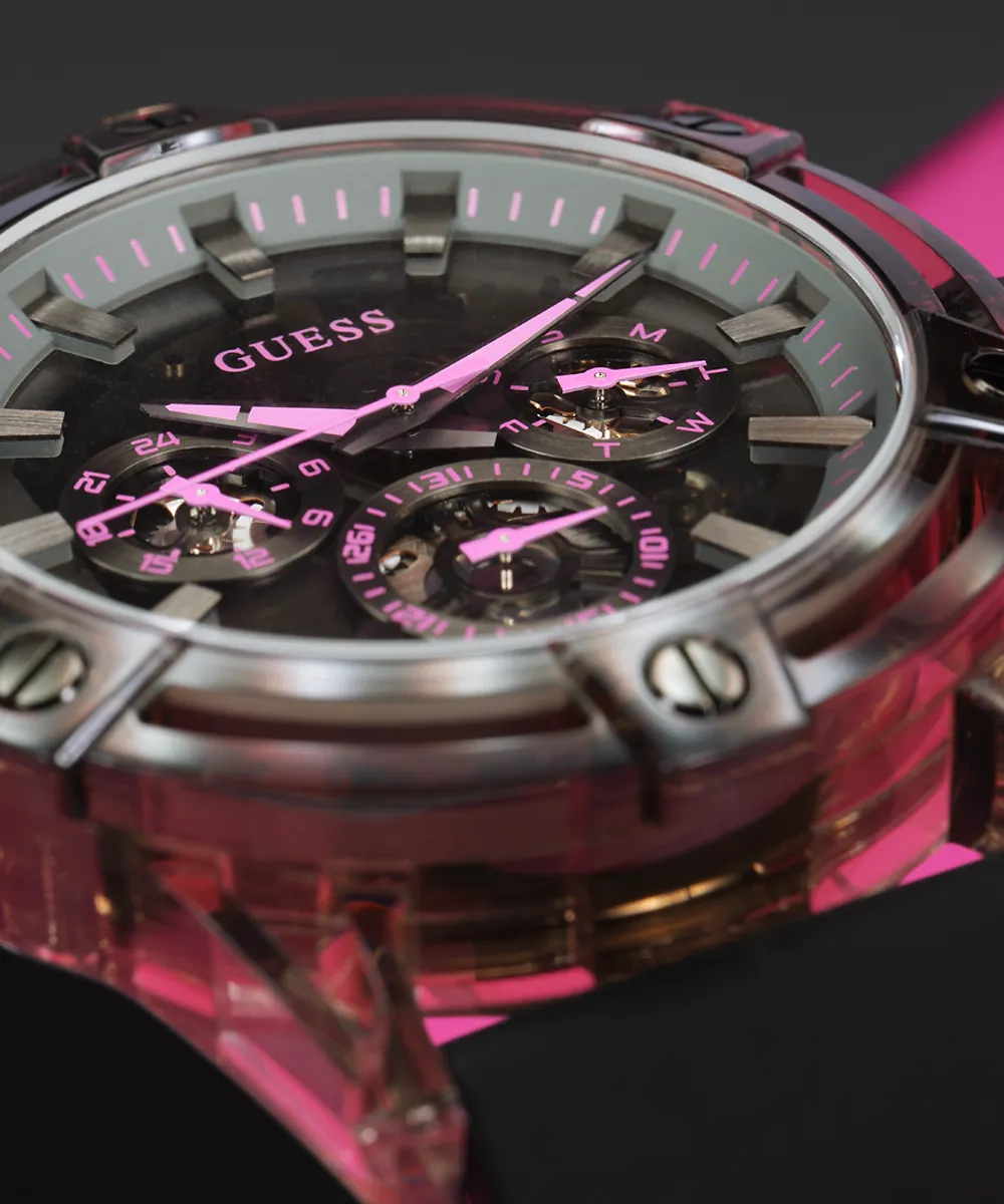 GUESS Mens Sporting Pink Limited Edition Watch