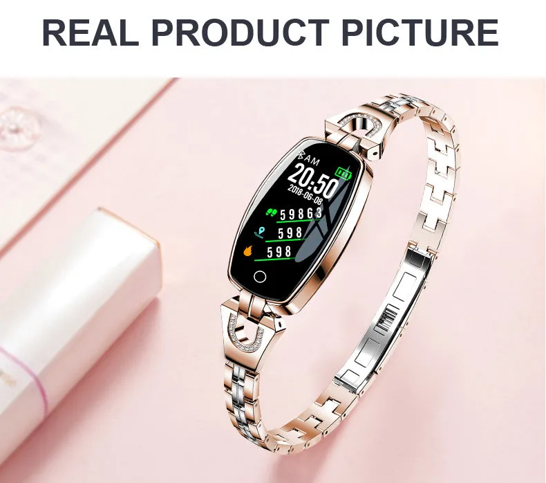 H8 Fitness Smartwatch for Woman (Waterproof, HR and BP Monitoring, Android and IOS Compatible)