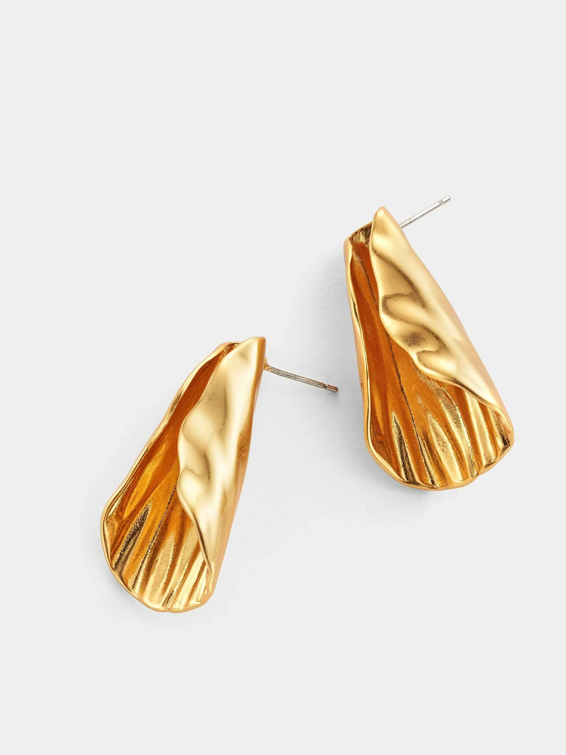 Hammered Leaf Earrings