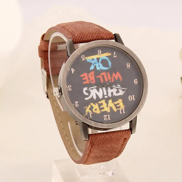 High Quality Quartz watch Fabric Band Analog women Dress Watches Cartoon Electronic Casual men Wristwatch Vintage Style