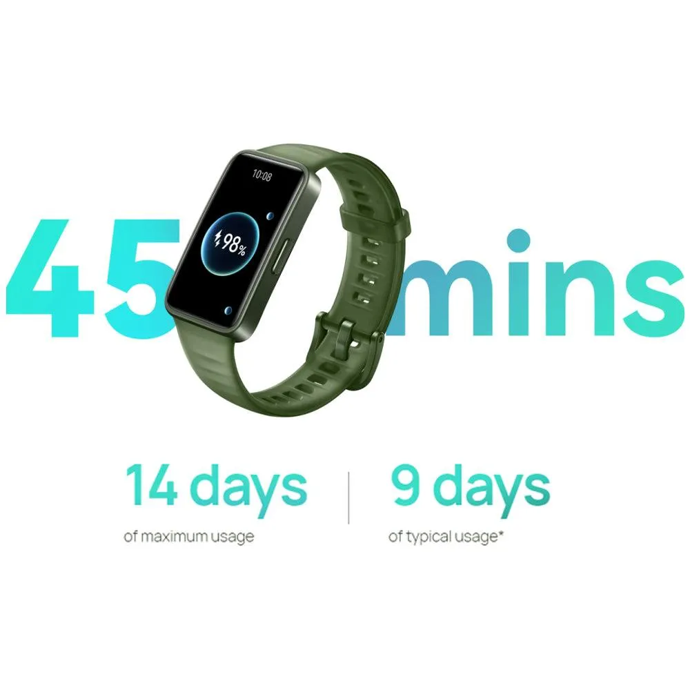 Huawei Band 8 ASK-B19 Emerald Green Durable Polymer Case With Emerald Green Silicone Strap