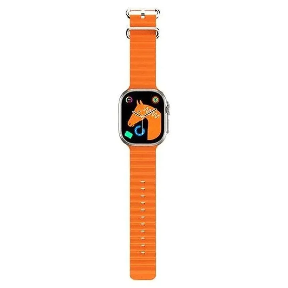 Itel ISW-32U 2 Ultra Smart Watch Silver Case With Orange Silicone Strap