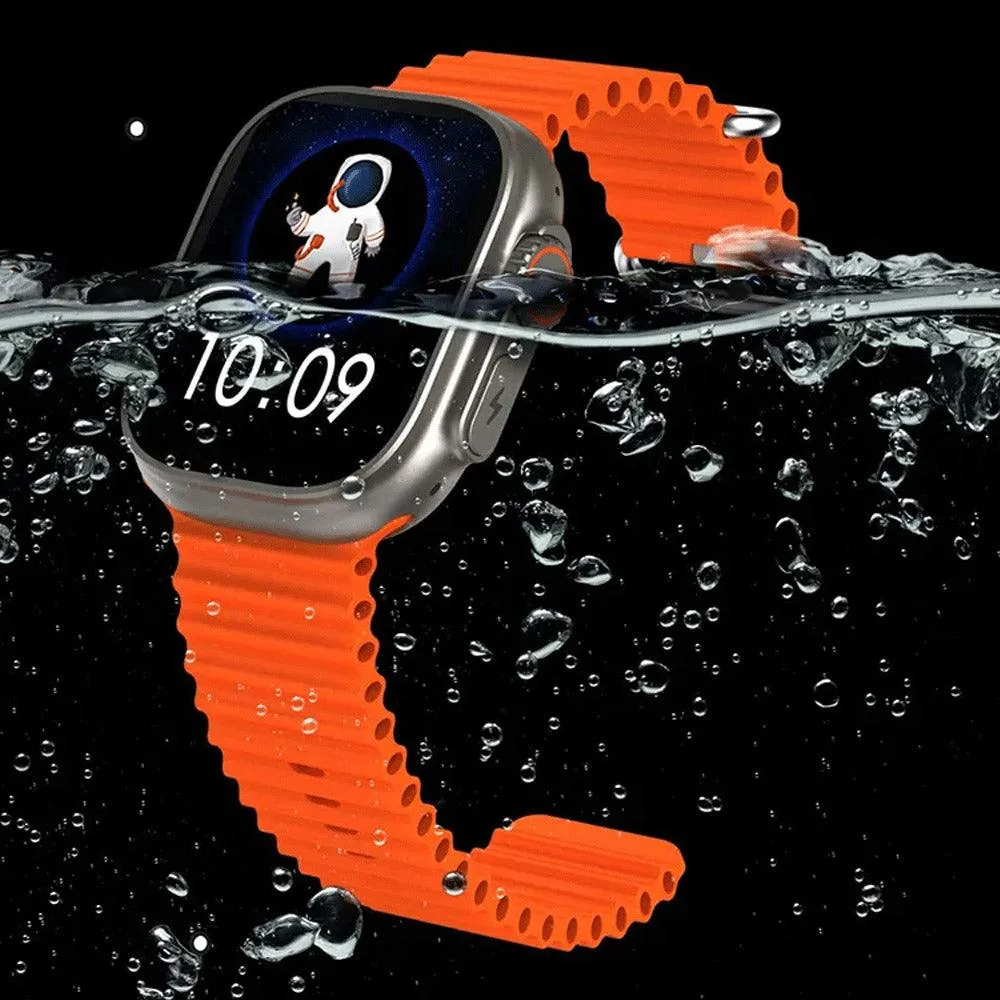 Itel ISW-32U 2 Ultra Smart Watch Silver Case With Orange Silicone Strap