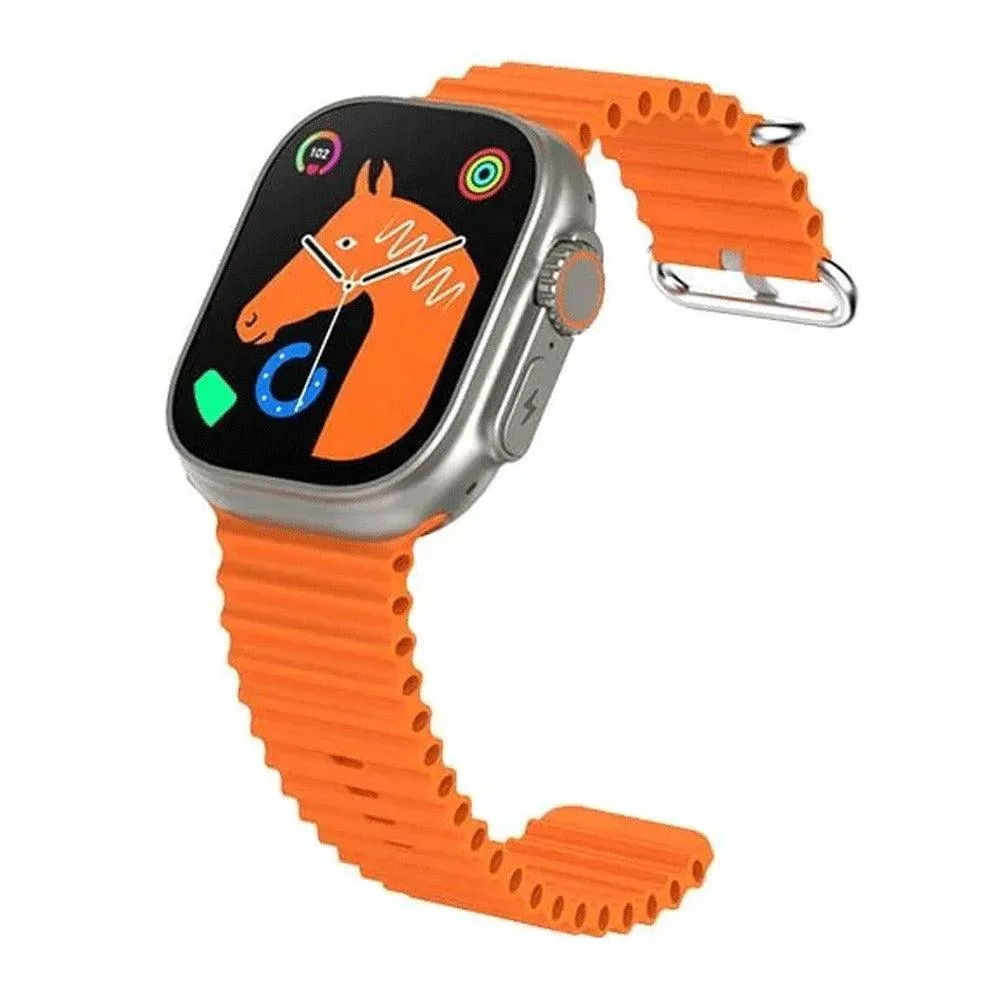 Itel ISW-32U 2 Ultra Smart Watch Silver Case With Orange Silicone Strap