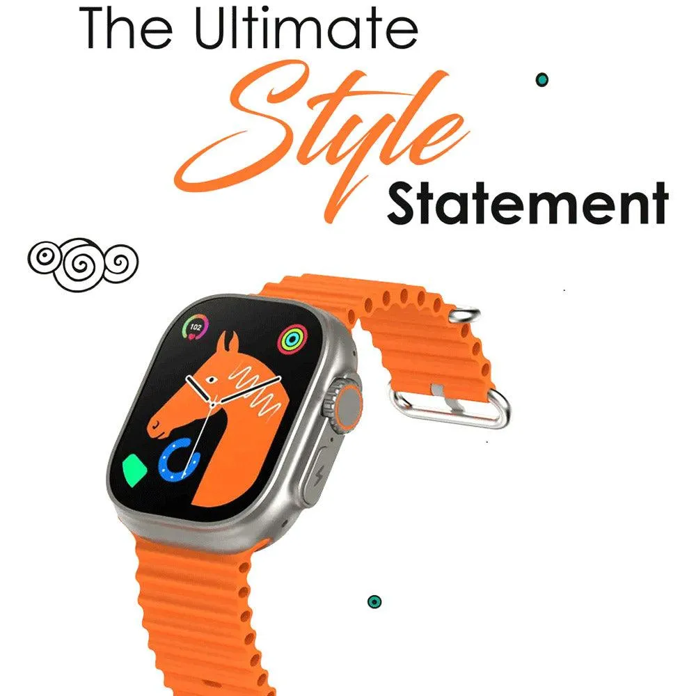 Itel ISW-32U 2 Ultra Smart Watch Silver Case With Orange Silicone Strap