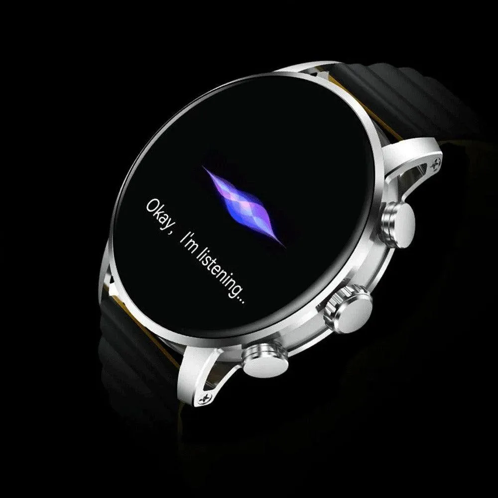 kieslect Kr2 Smart Watch Black Case With Black x Blue Strap & Extra Black Strap