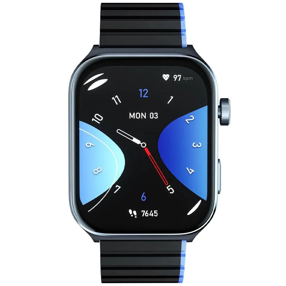 Kieslect Ks2 Smart Watch Midnight Blue Aluminum Case With Black x Blue Strap & Extra Black Strap