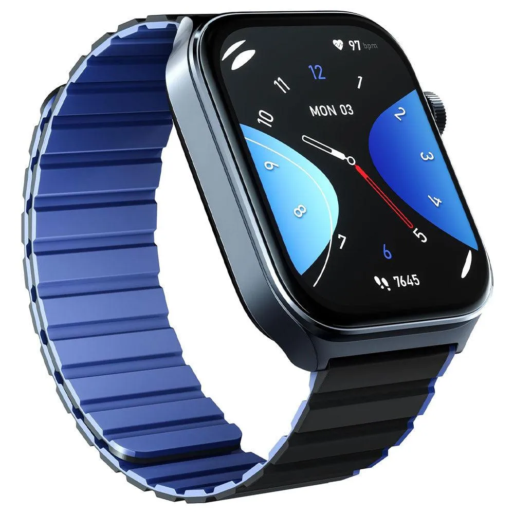 Kieslect Ks2 Smart Watch Midnight Blue Aluminum Case With Black x Blue Strap & Extra Black Strap