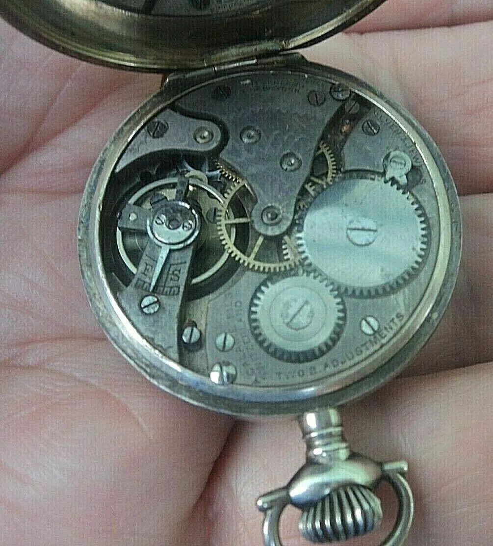 Masonic Pocket Watch Mechanical Vintage Silver Swiss Fob