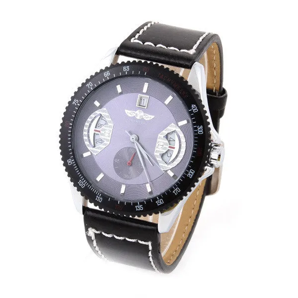 Mechanical Watches Winner Luxury brand Leather Band Skeleton watches Sports Casual Style Analog wristwatch