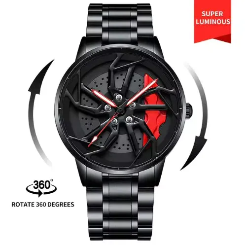 Men 3D Real Wheel Watches