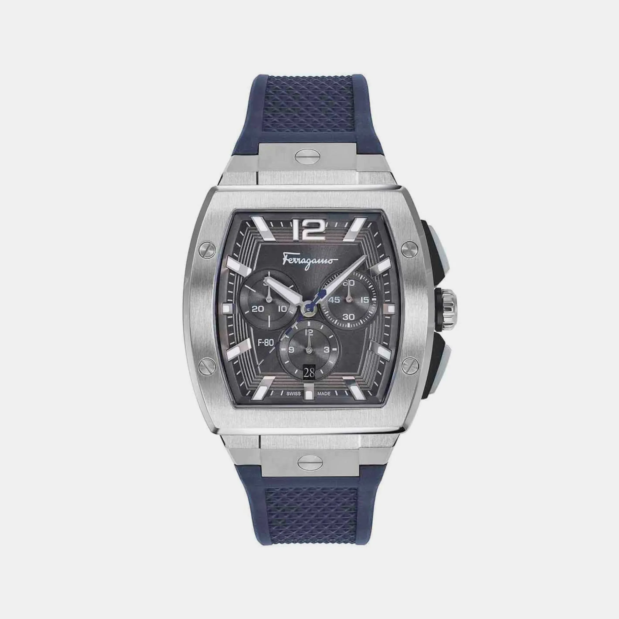 Men Grey Chronograph Rubber Watch SFKE00123