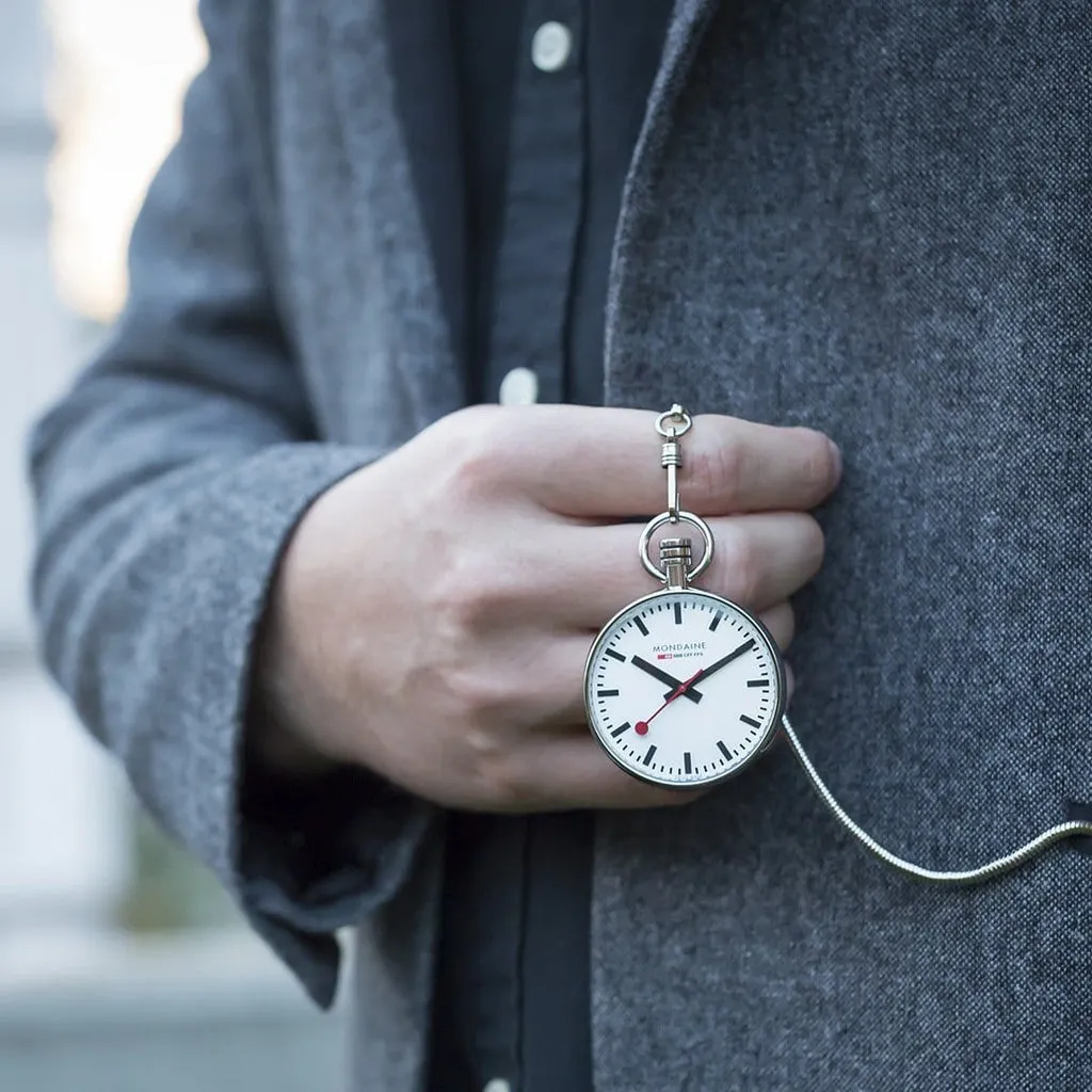 Mondaine White Dial Pocket Chain Watch A660.30316.11SBB