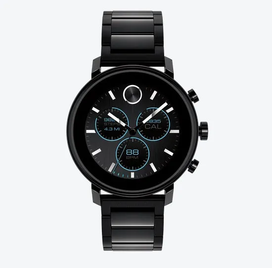 Movado BOLD with 42MM Black Round Dial and Stainless Steel Bracelet. 360037