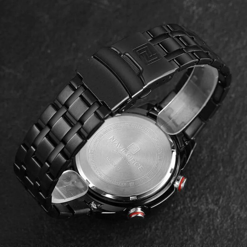 New NAVIFORCE Men's Quartz Digital Watch Men Sports Watches Military Army Full Steel Luxury Top Brand Wrist Watch LED Clock