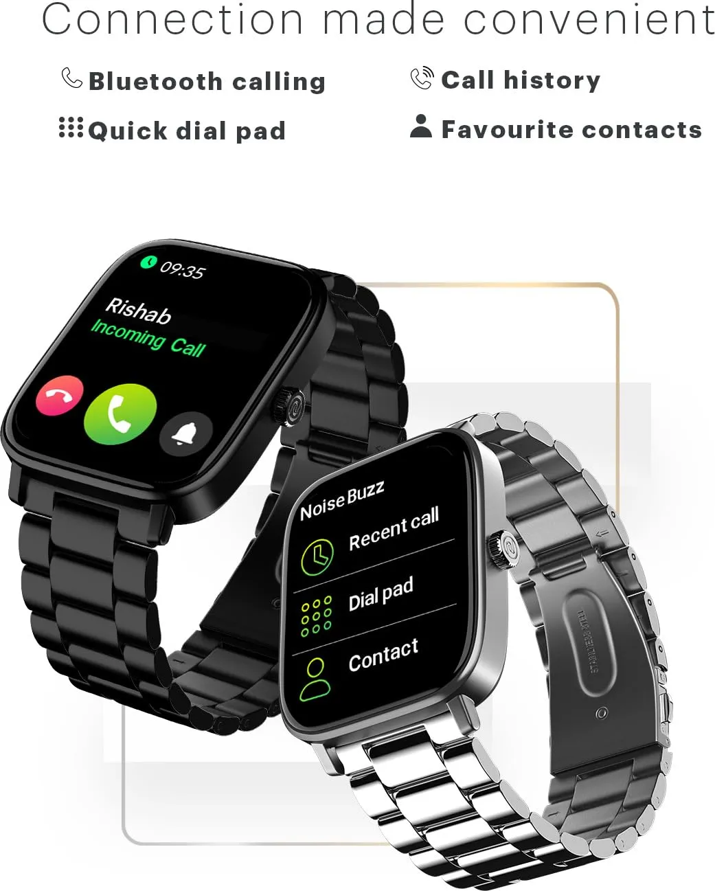 Noise Pulse 2 Pro [New Launch] 1.8" Vibrant Display, Bluetooth Calling Smart Watch for Men & Women, 7 Days Battery Life, Metallic Finish, Built-in Games, Voice Assistance, Health Suite (Elite Black)