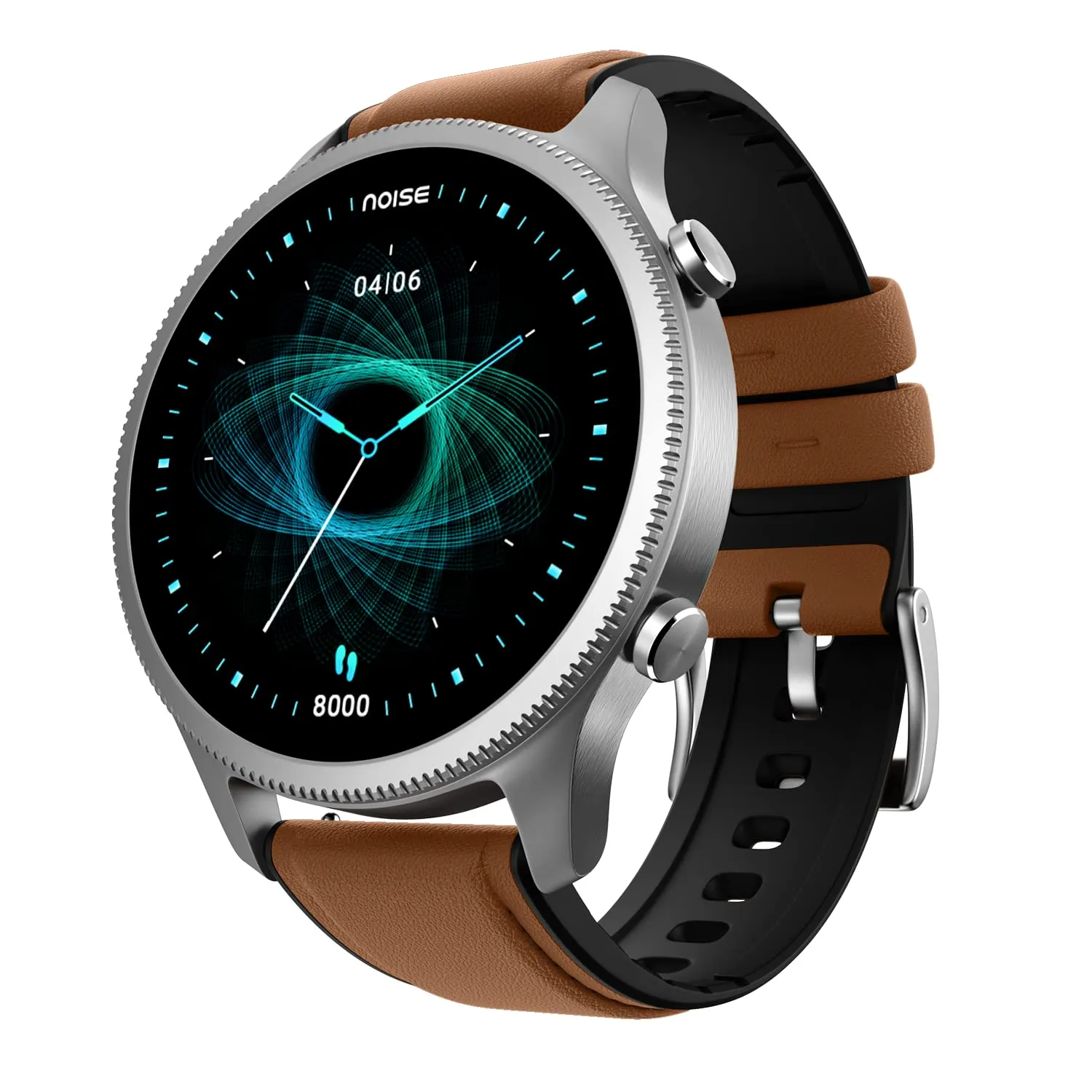 NoiseFit Halo 1.43" AMOLED Display, Bluetooth Calling Round Dial Smart Watch, Premium Metallic Build, Always on Display, Smart Gesture Control, 100 Sports Modes (Vintage Brown)