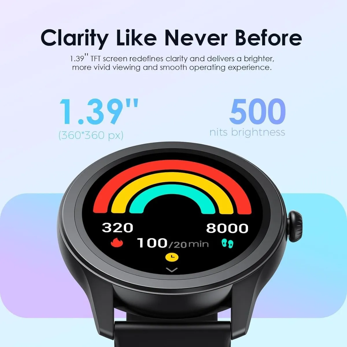 Oraimo Watch 2R Bluetooth Calling Smart Watch for Men and Women,1.39"HD Smart Fitness Watch with Stepping Meter Heart Rate Monitor,120  Sports Modes & Quickly Reply SMS, Local Warranty