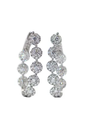 Oster Collection 18KWG Pavé Inside-Outside Diamond Hoop Earrings