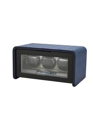 Paul Design Classic 3 Blue Leather Triple Watch Winder