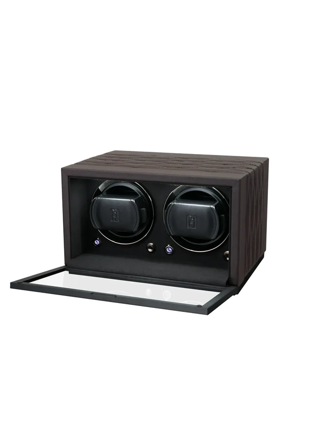 Paul Design Petite 2 Brown Leather Watch WInder with Door